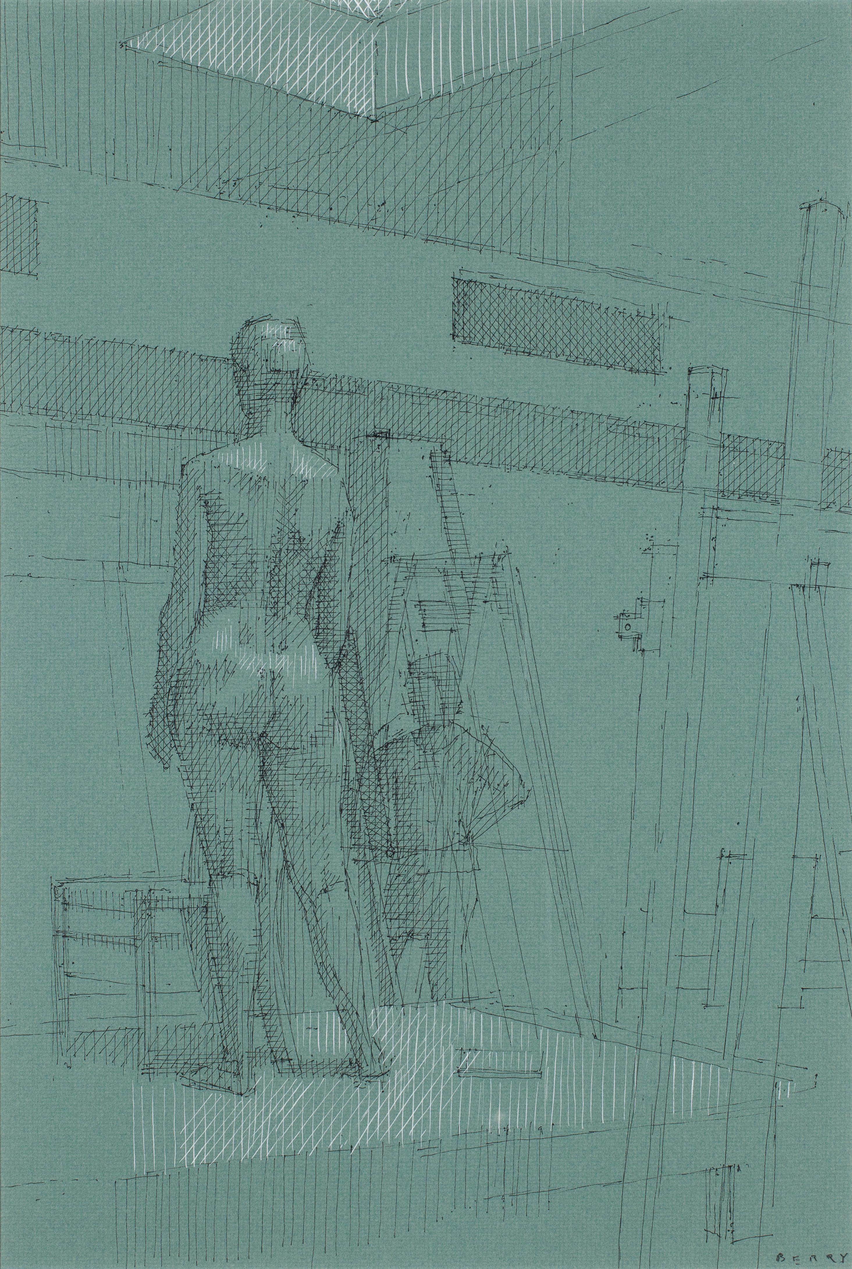 Female Standing Nude from Behind - Modern Art by William A. Berry