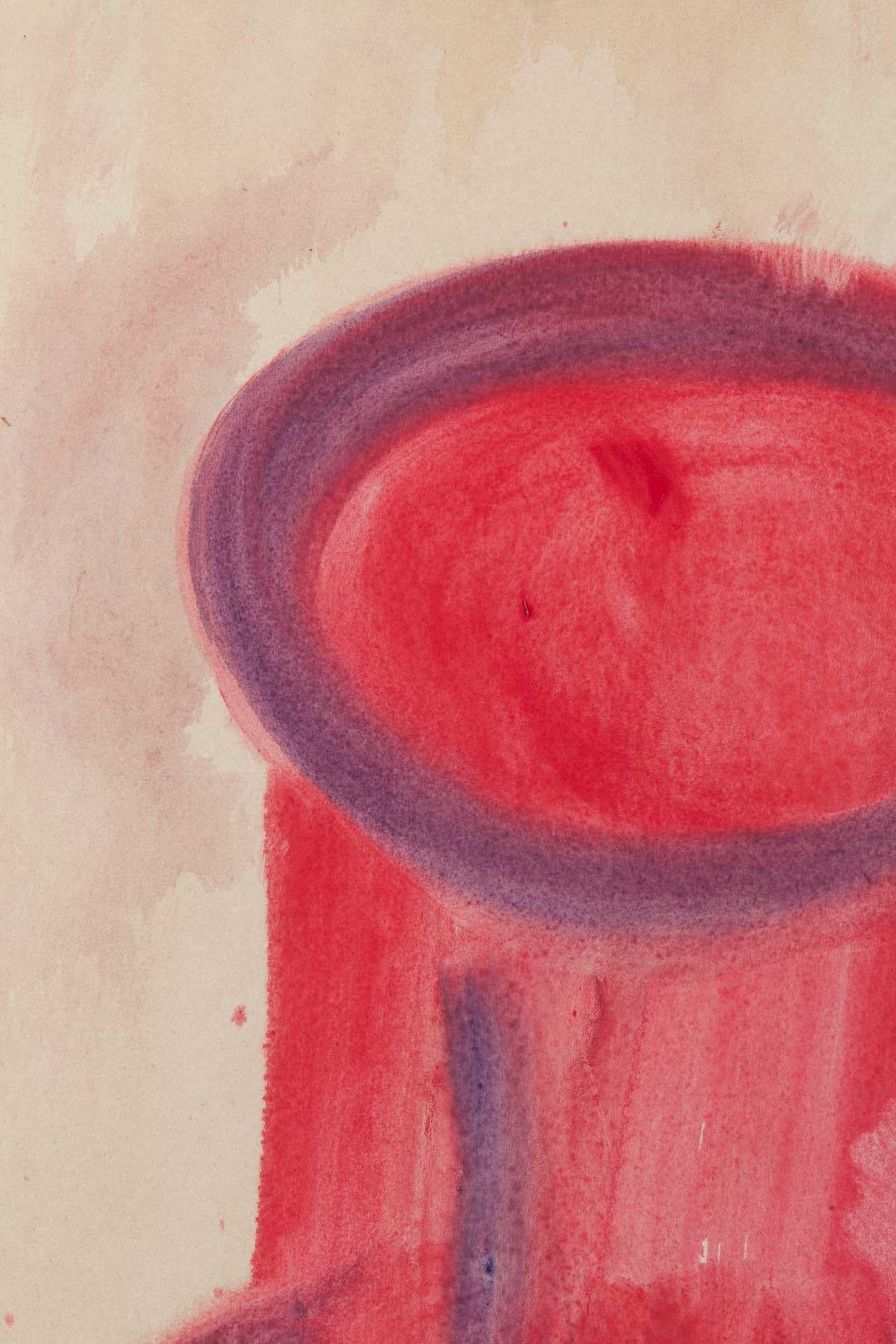 Sans titre 1980 - Beige Abstract Drawing par Grace Hartigan