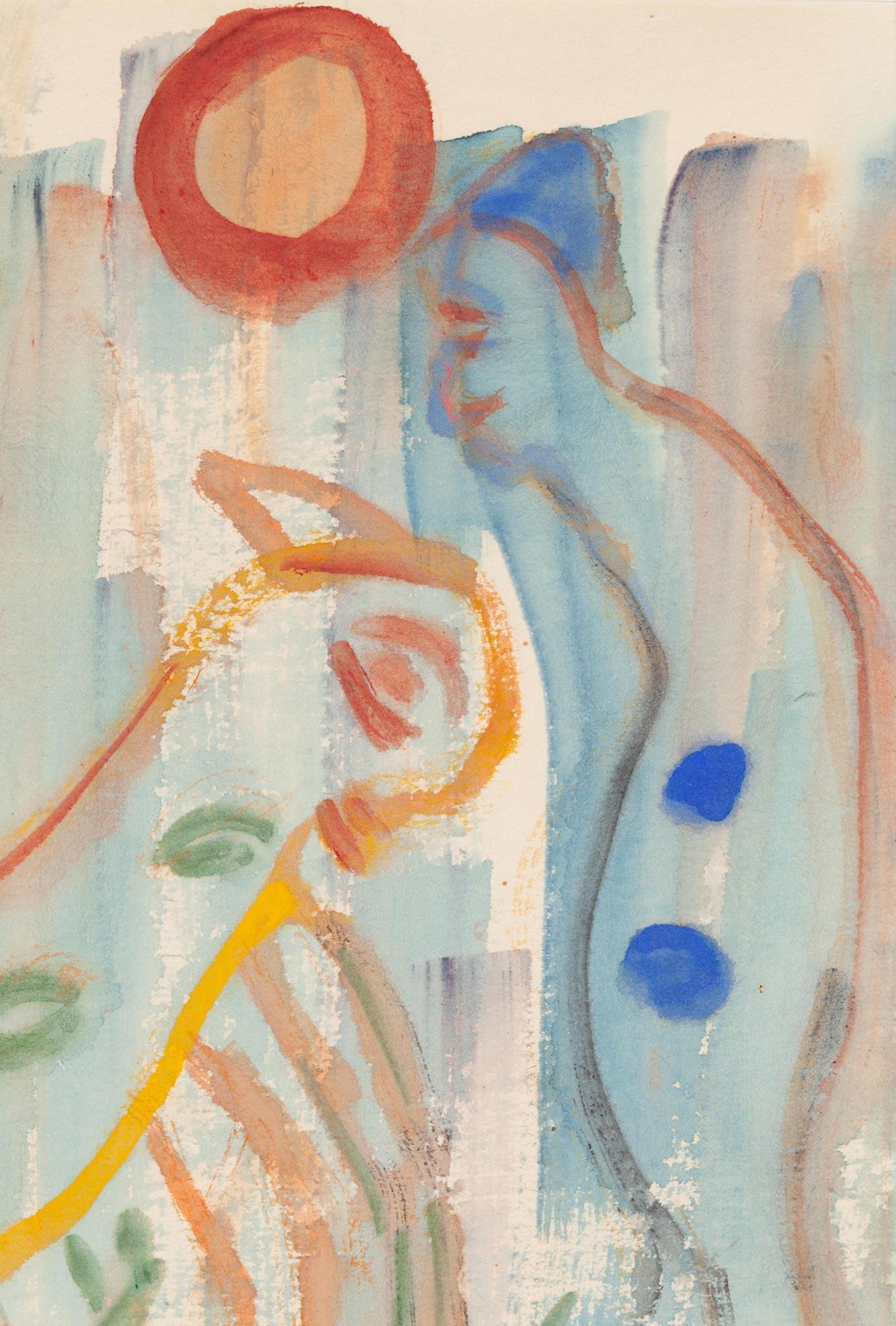 Sul campo - Abstract Drawing Beige di Henry Valentine Miller