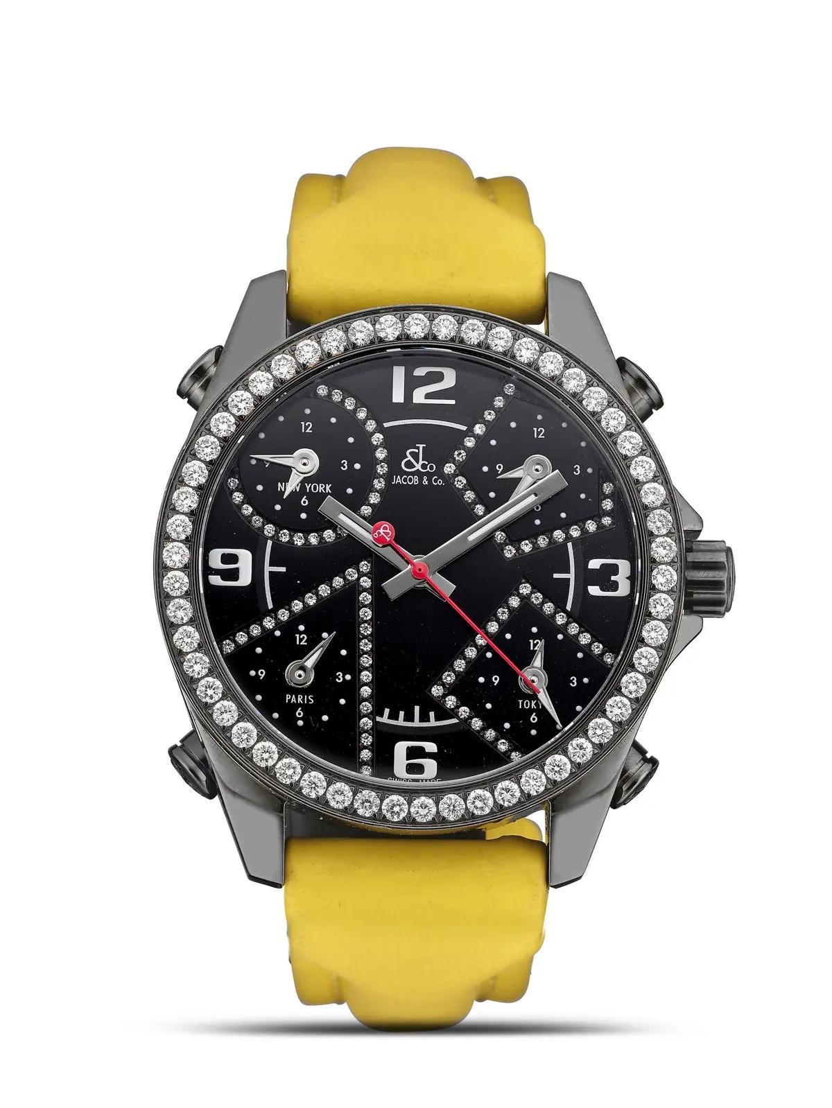 Five Time Zone World Time Quartz Unisex Watch - Art by Jacob & Co.