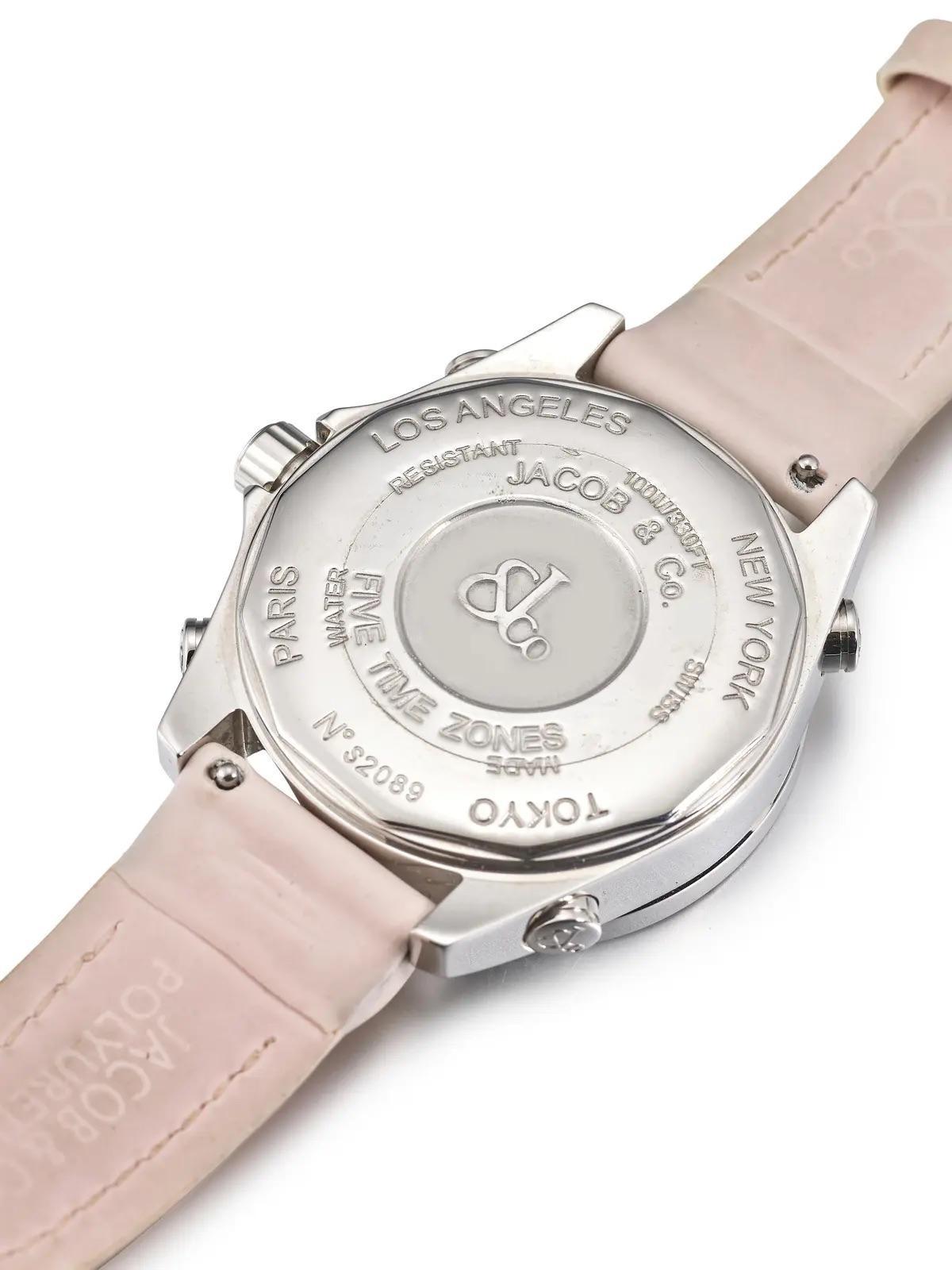 Diamond MOP  dial Five Time Zone World Time Quartz Unisex Watch For Sale 3