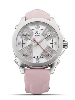 Diamond Dial Five Time Zone World Time Quartz Unisex Watch