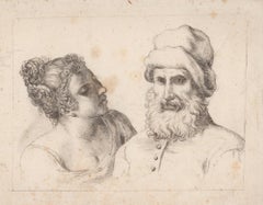 Maiden with a bearded man in a commoners wool high cap