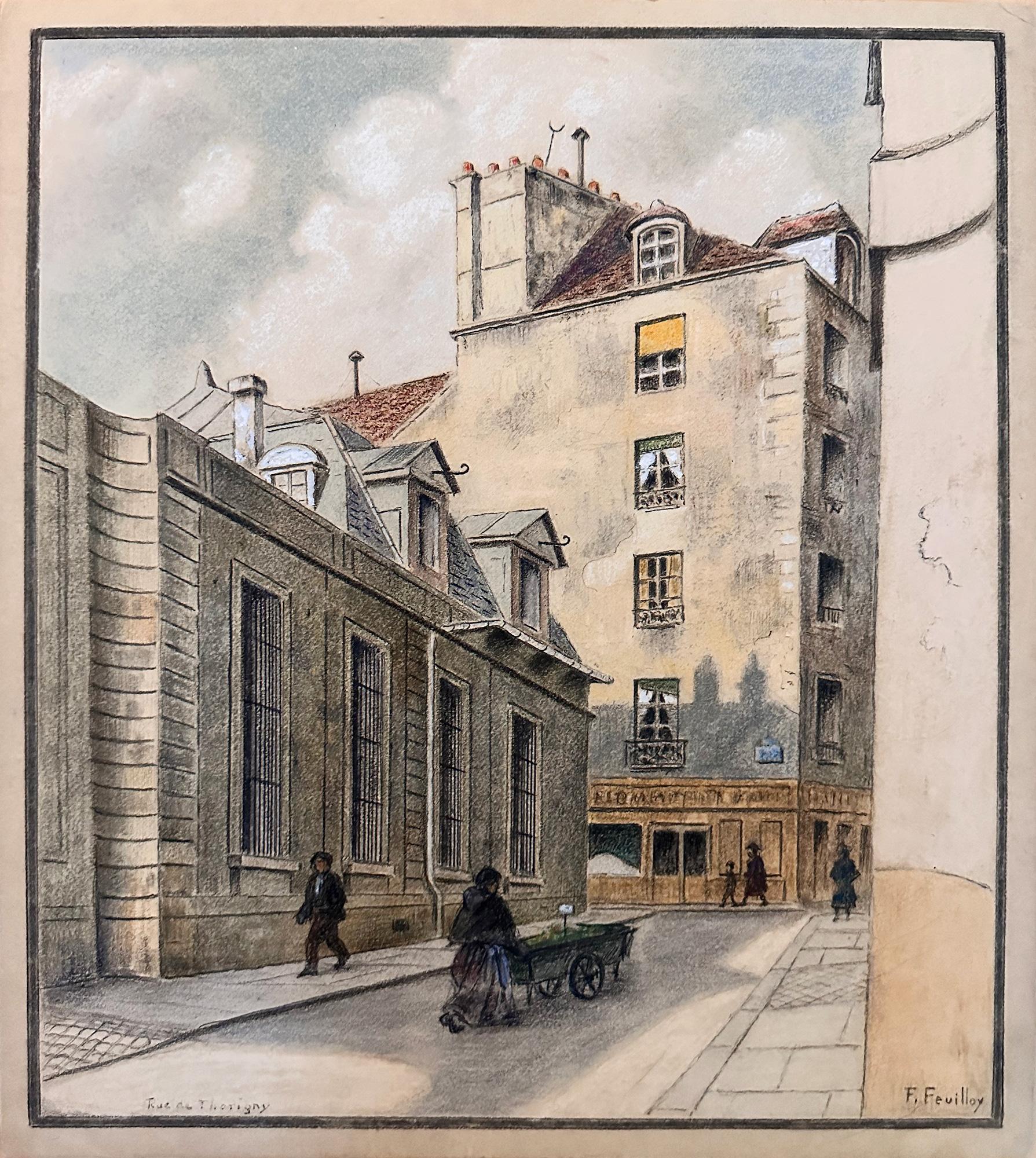 Rue de Thorigny, signée F. Feuilloy