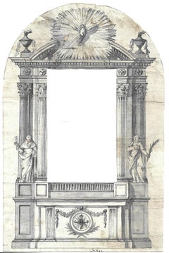 Design for a large wooden confessional from the Santoni Workshop