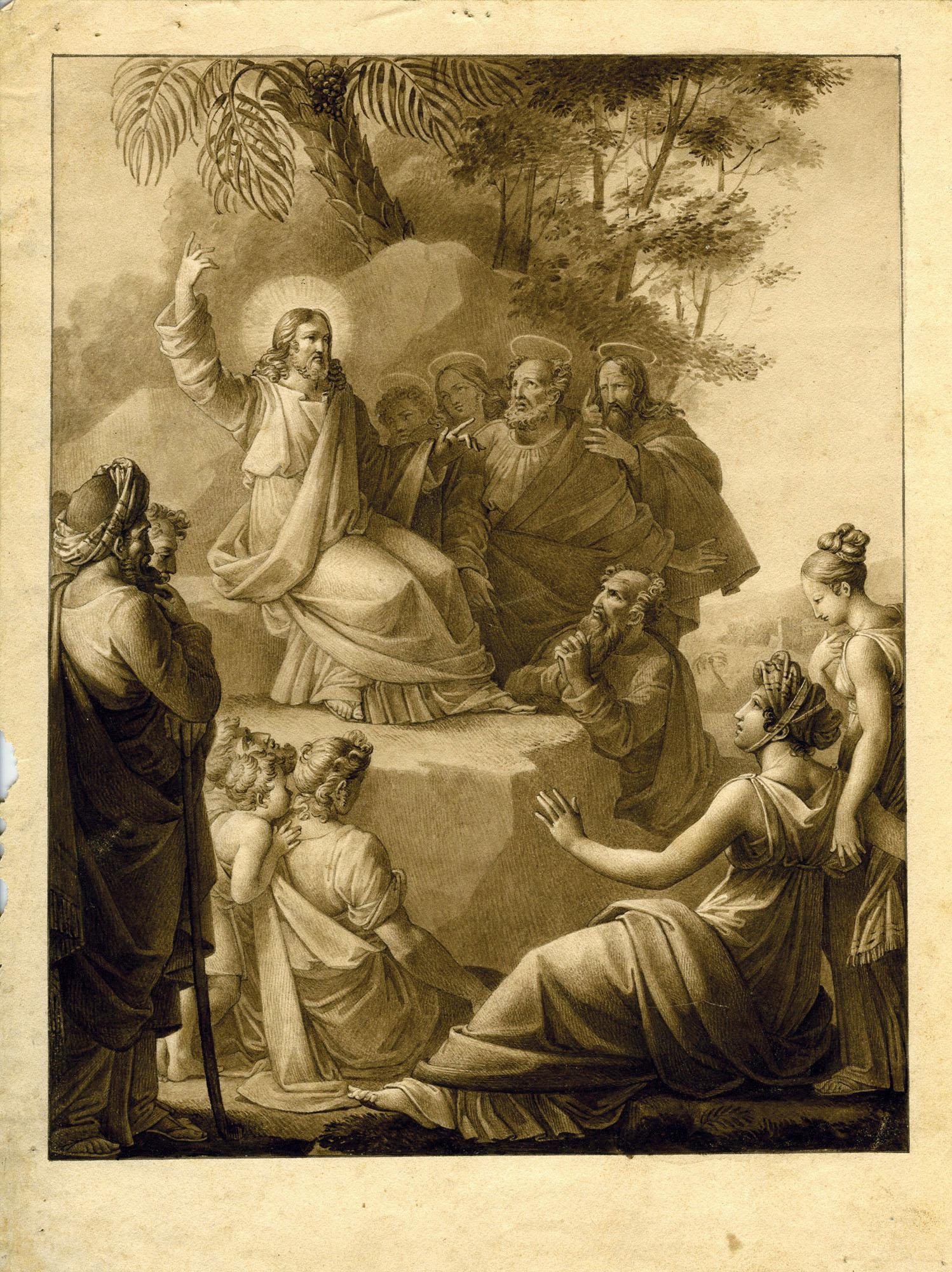 Unknown Figurative Art - The Sermon on the Mount – French School, 19th century 
