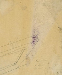 Pencil on cream laid paper, 5 1/2 x 4 5/8 inches (140 x 118 mm).  In fair condit