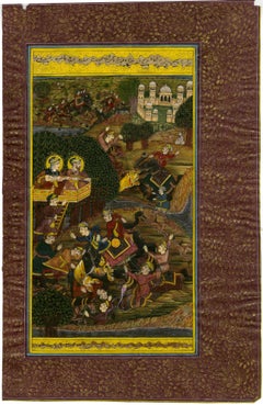 Escuela mogol, s. XVIII - El emperador Jahangir y la emperatriz Nur Jahan a la caza del tigre