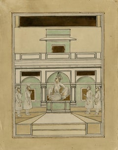 Geometrische Palastinterieur – Mughal-Schule, 20. Jahrhundert