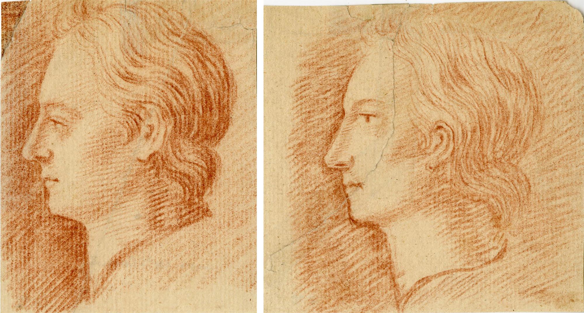 Ein Paar Porträts im Profil (2 Werke) - English School, 18. Jahrhundert