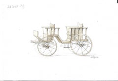 Kutschen (carriages); Group of four designs for hansom cabs.