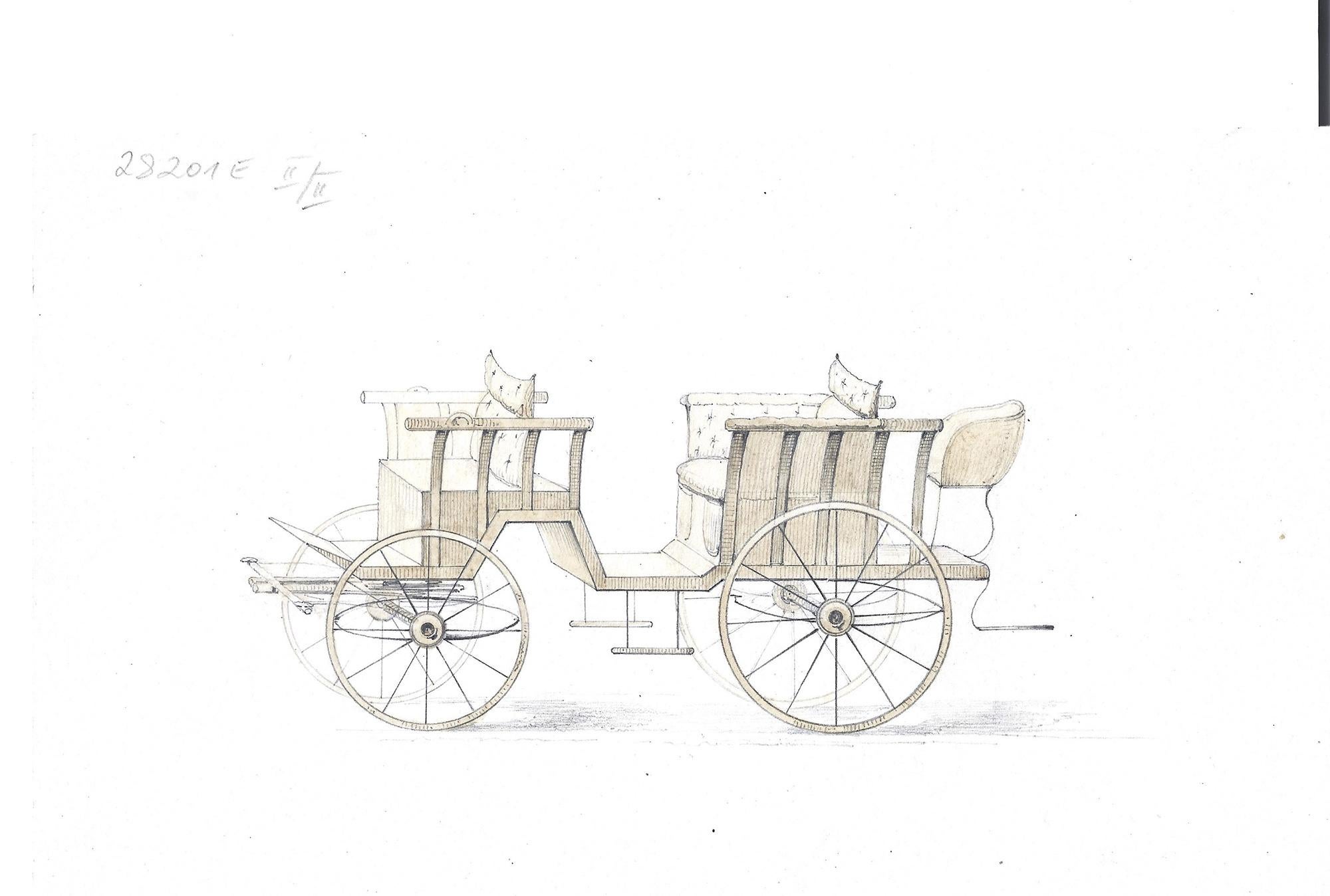 Kutschen (carruajes); Grupo de cuatro diseños para cabinas de hansom. - Art moderno estadounidense de Alfred Juergens