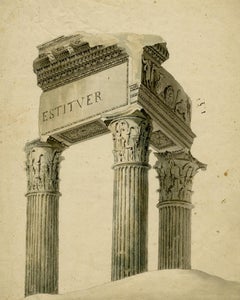 Estudio Grand Tour de las ruinas del Foro Romano - English School, principios del siglo XIX.