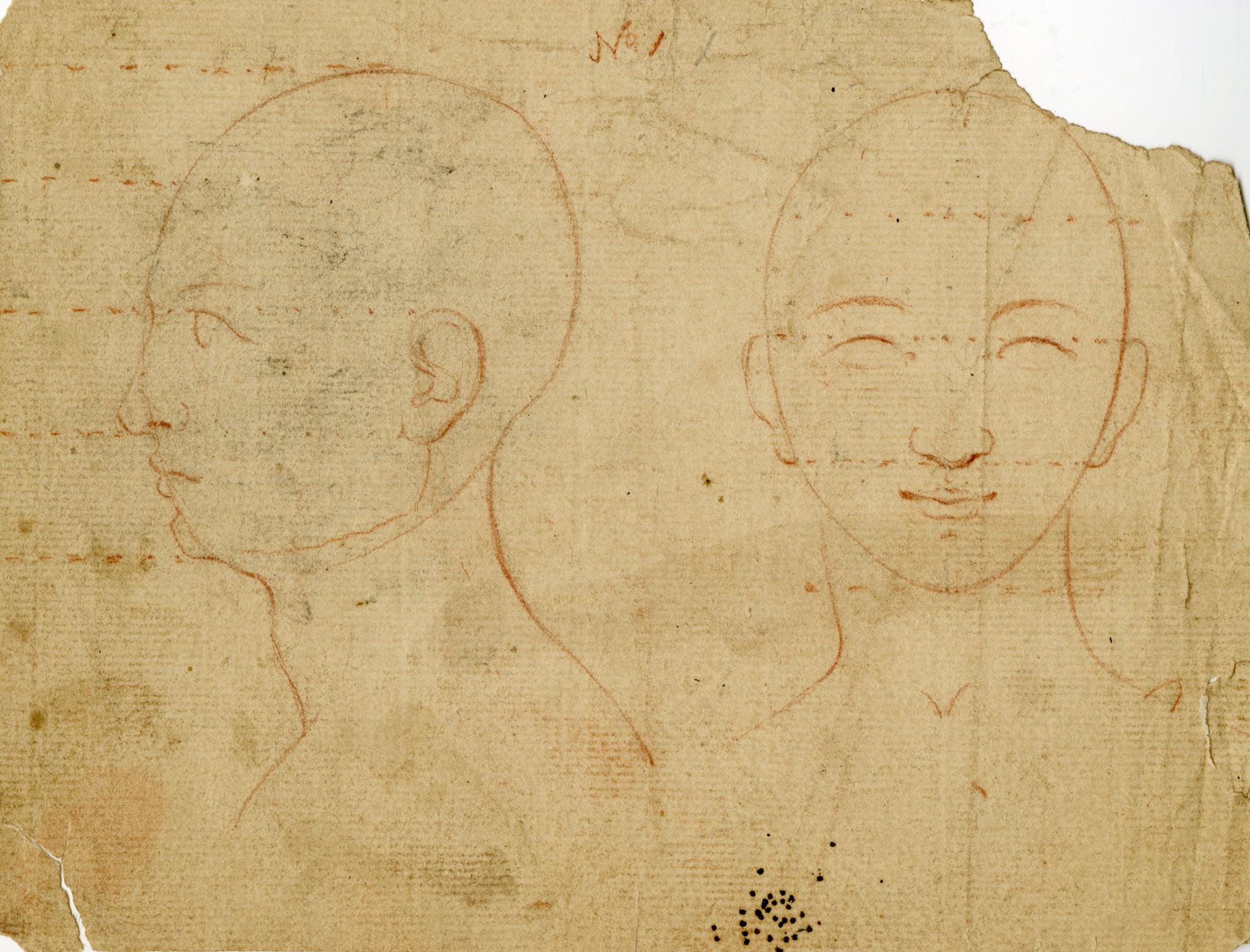 Studio di volto (Study of a boy's face, 2 views) Florentine School 18th century