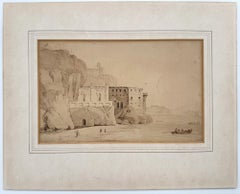 Küstenbefestigung mit Fischern und Skiffs, Gibraltar