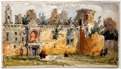 Figures in a landscape with castle ruins