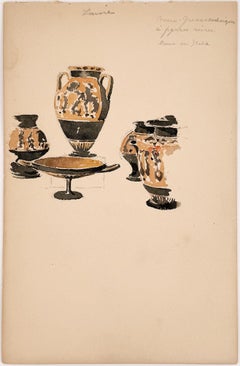 Study of Greek redware at the Louvre – Early 20th Century Study of Greek redware at the Louvre – Early 20th Century
