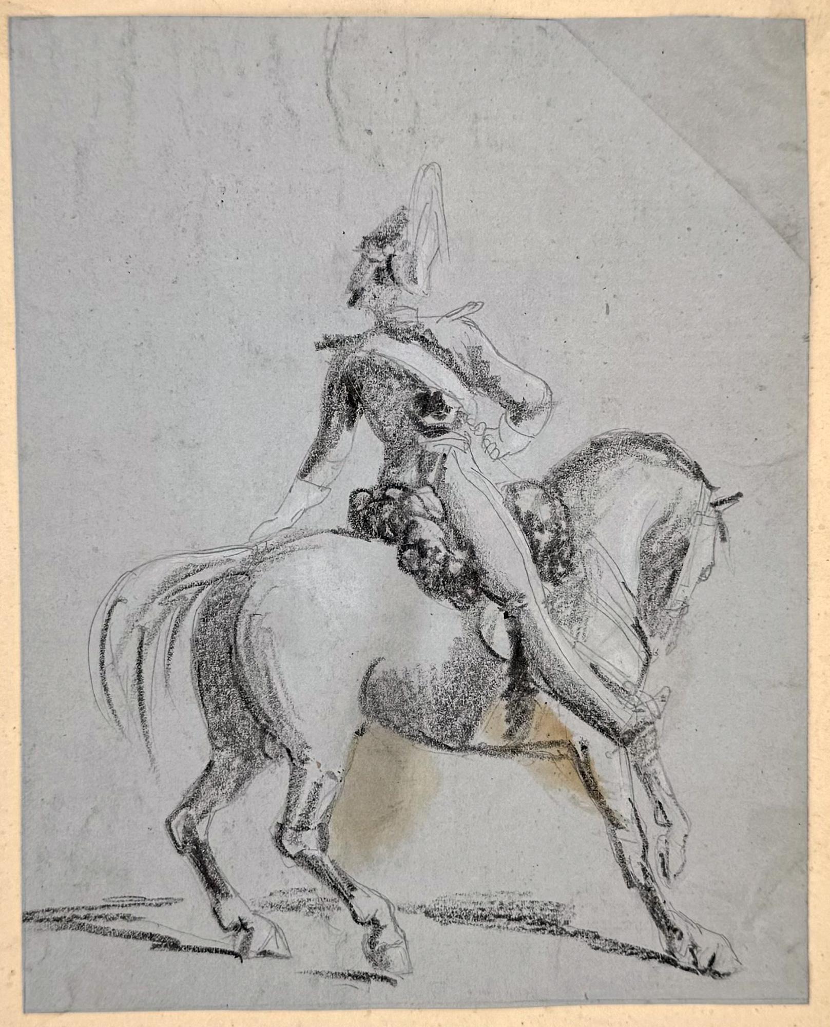 Richard Simkin Figurative Art - Study of a mounted Life Guard looking over his shoulder