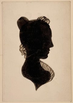 Silhouette of a lady with a ruffled collar– German School, 18th Century