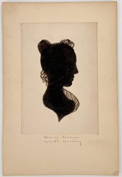Silhouette of a lady with a ruffled collar– German School, 18th Century