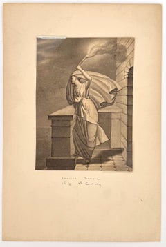 Hero guiding Leander with a torch – English School, 19th Century