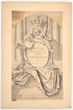 Study of a funerary monument or design for a wall – English School, 18th Century