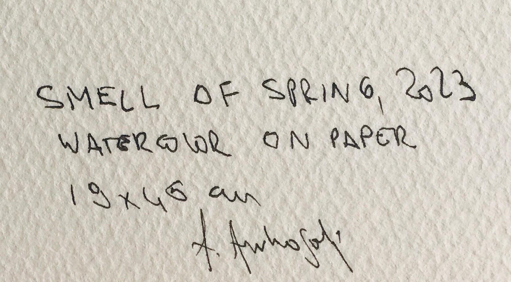 Smell of Spring di Annemarie Ambrosoli, acquarello su carta, astratto For Sale 8