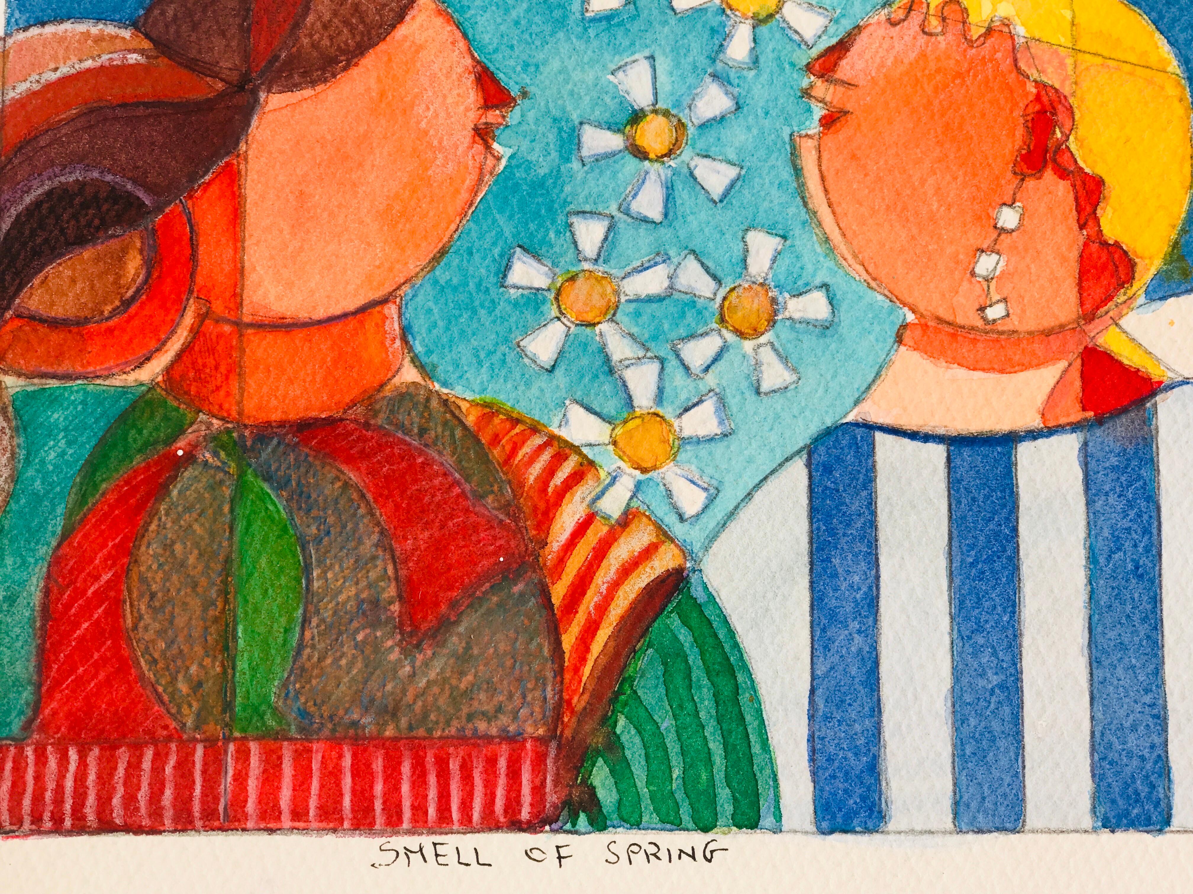 Smell of Spring di Annemarie Ambrosoli, acquarello su carta, astratto For Sale 3
