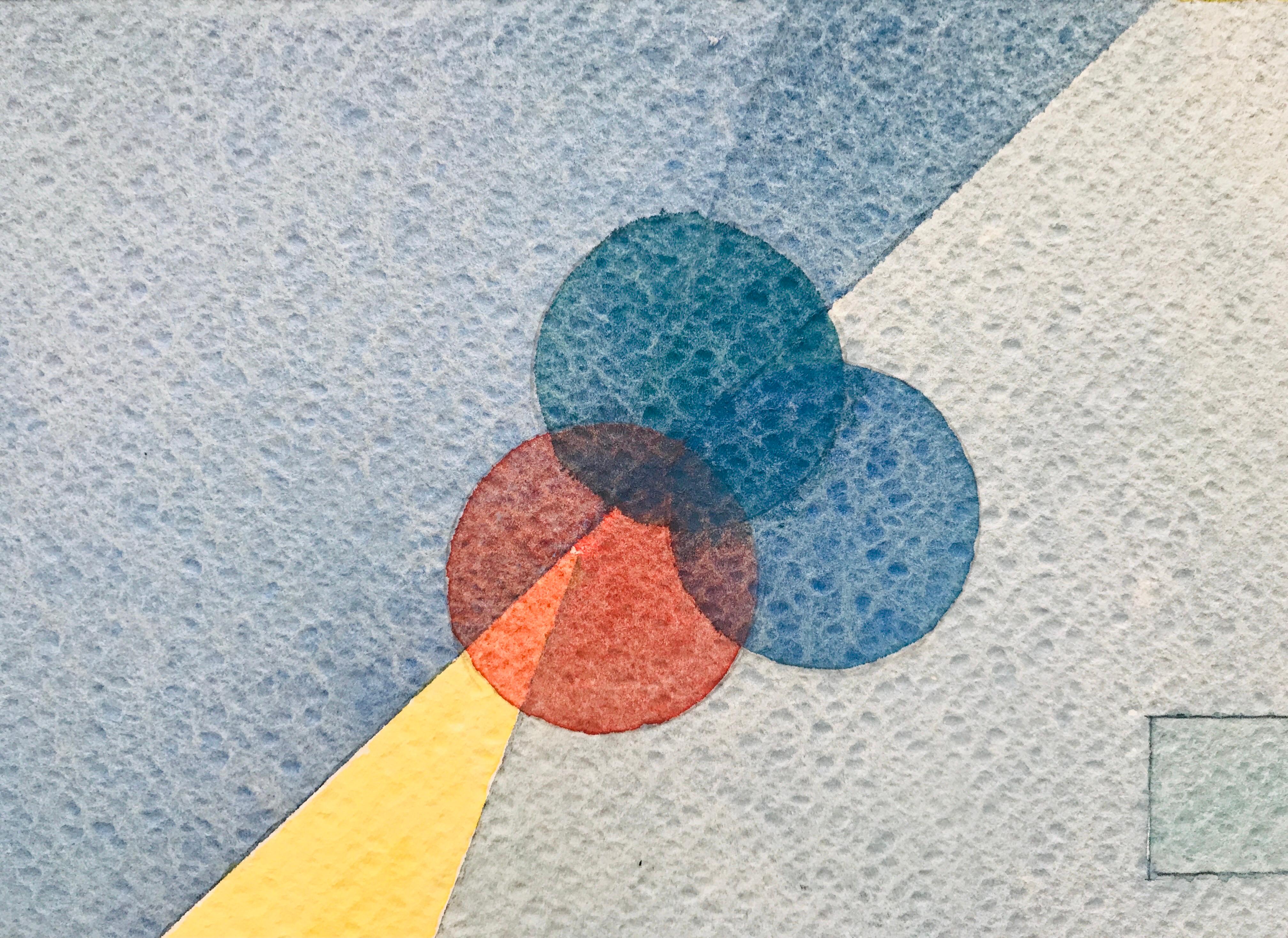 Licht und Schatten von Annemarie Ambrosoli, 34x46cm, abstrakte geometrische Malerei im Angebot 5