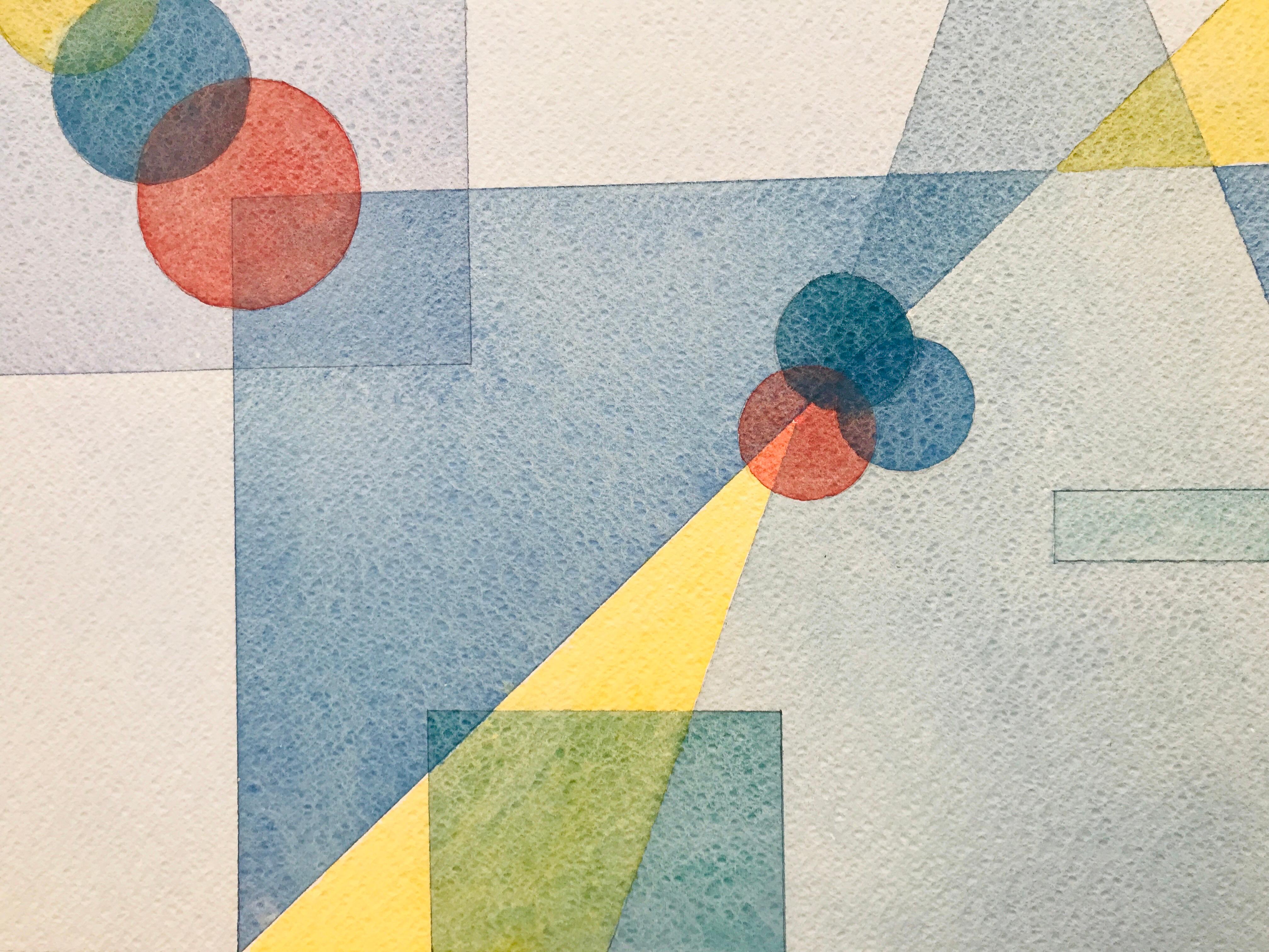 Licht und Schatten von Annemarie Ambrosoli, 34x46cm, abstrakte geometrische Malerei im Angebot 6