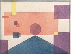 Circles in a Rectangle d'Annemarie Ambrosoli, 34x46cm, géométrique abstrait