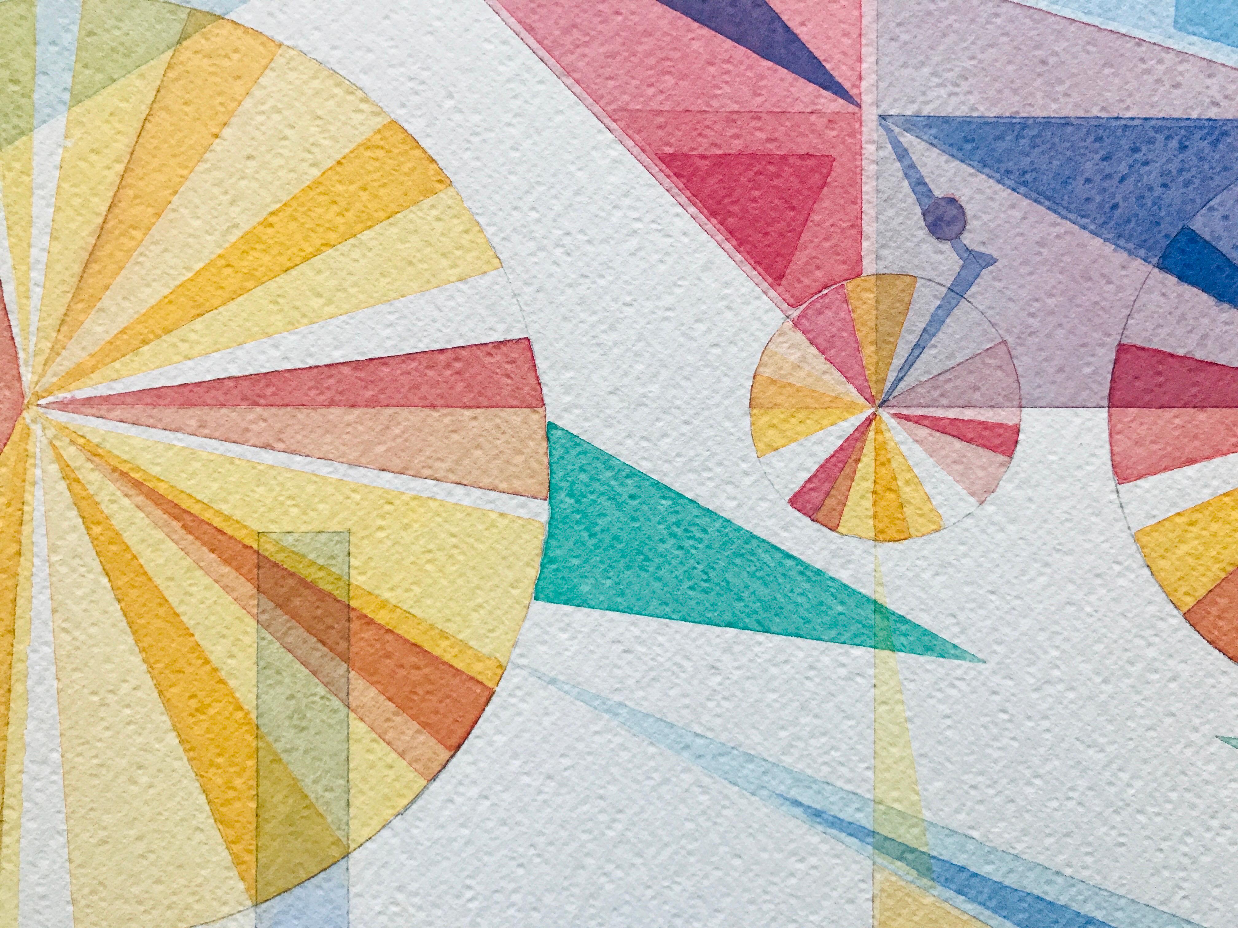 On the Way to Leonardo by Annemarie Ambrosoli, 41x51cm, abstract geometric For Sale 4