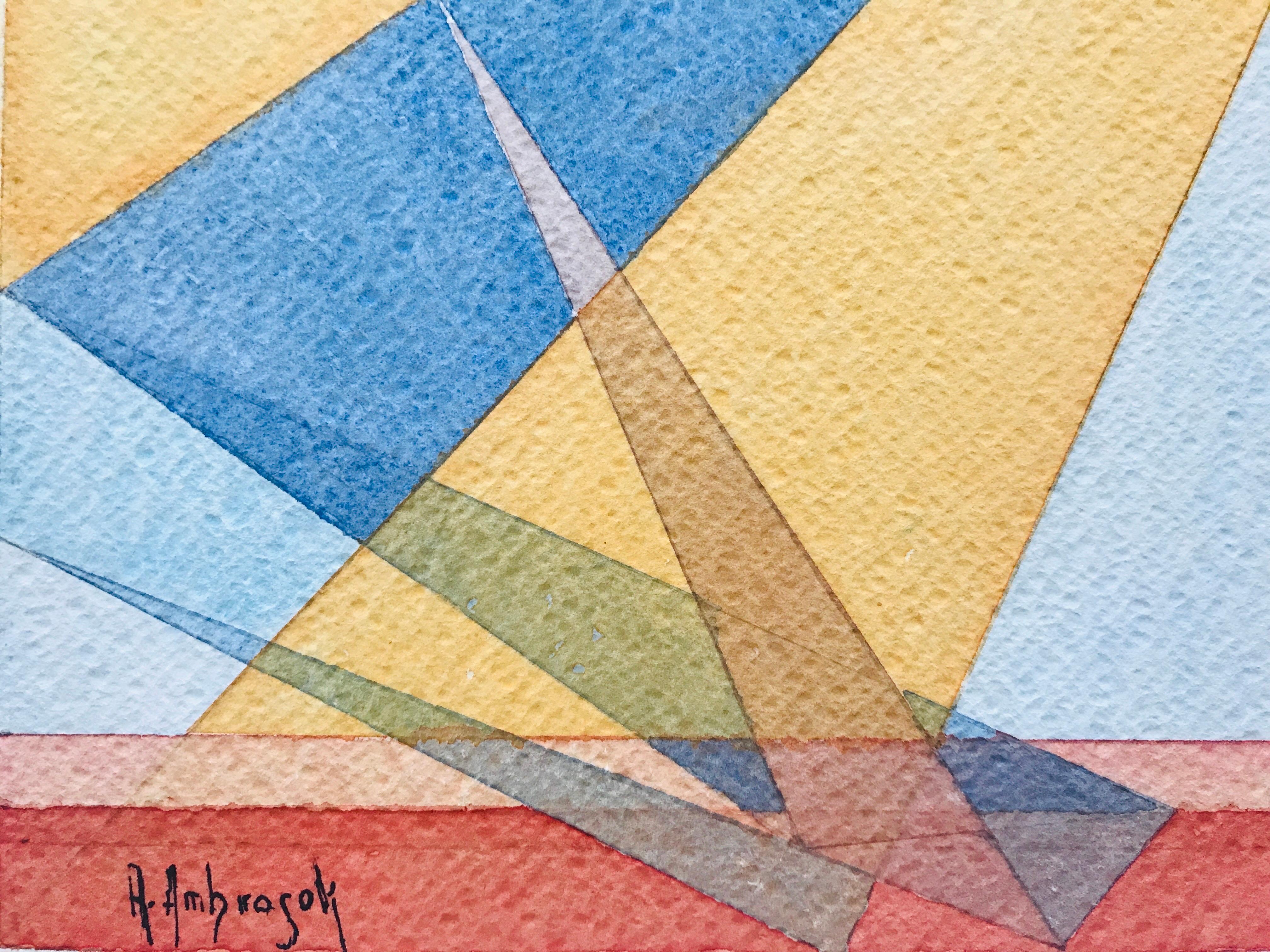 Strelizia mit Sonnenreflektoren von Annemarie Ambrosoli, abstrakte geometrische Strelizia im Angebot 3