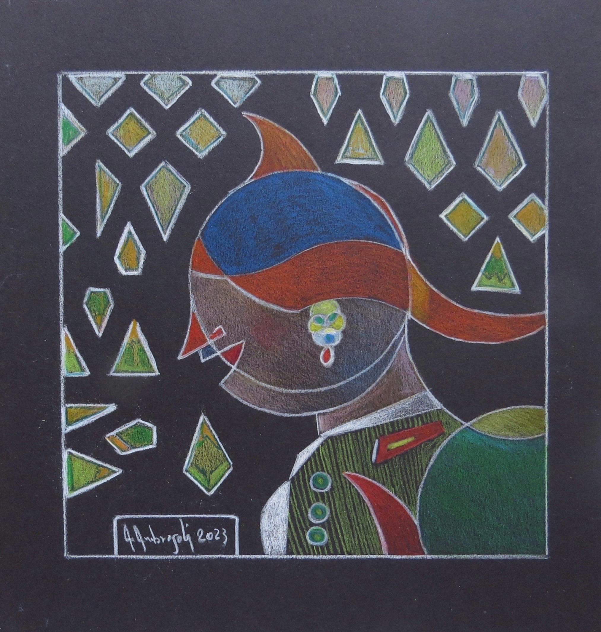 Reminiscence (2023) cm 21x21, by Italian artist Annemarie Ambrosoli, is a colored drawing with color pencil on a black cardboard, that measures 29x26,5 cm.
This work is a one-of-a-kind piece. It is unframed. Hand-signed by the artist in the lower