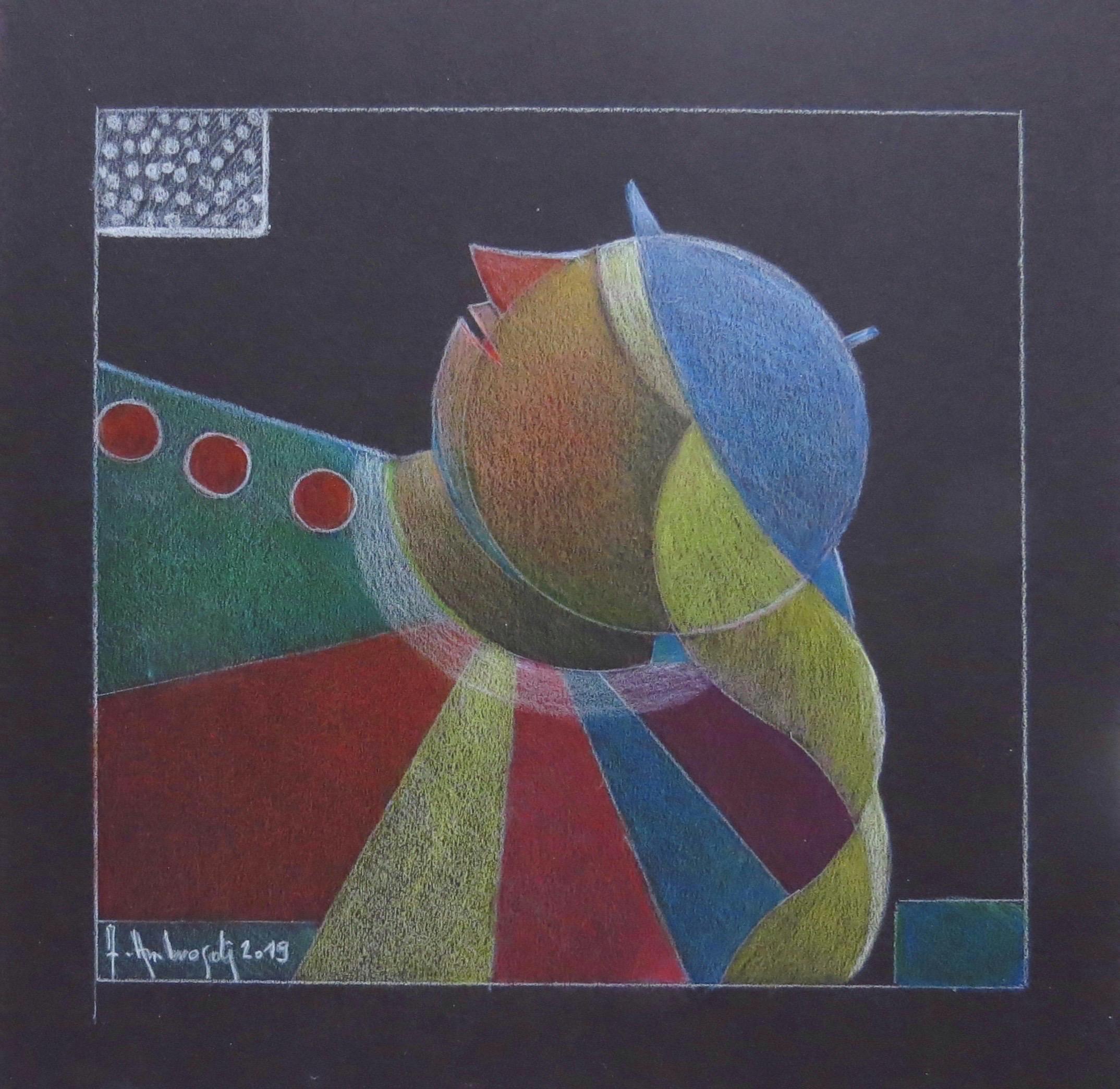 Rainbow by Annemarie Ambrosoli, color pencil, 21x22cm, Abstract