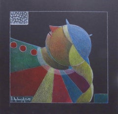 Regenbogen von Annemarie Ambrosoli, Bleistift, 21x22cm, Abstrakt
