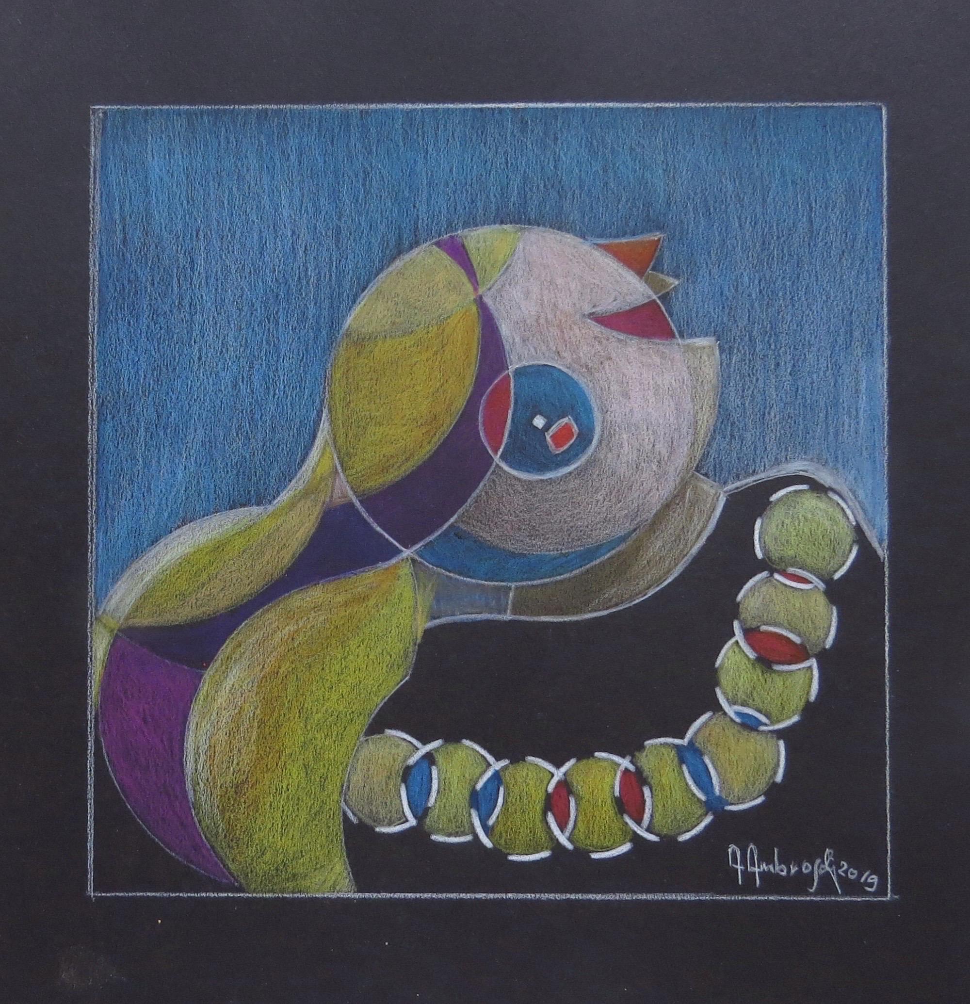 Brightness (2019) cm 21x21, by Italian artist Annemarie Ambrosoli, is a colored drawing with color pencil on a black cardboard, that measures 29x27 cm.
This work is a one-of-a-kind piece. It is unframed. Hand-signed by the artist in the lower right