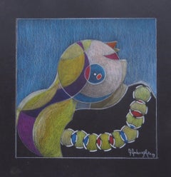 Brightness d'Annemarie Ambrosoli, crayon de couleur 21 x 21 cm, abstrait