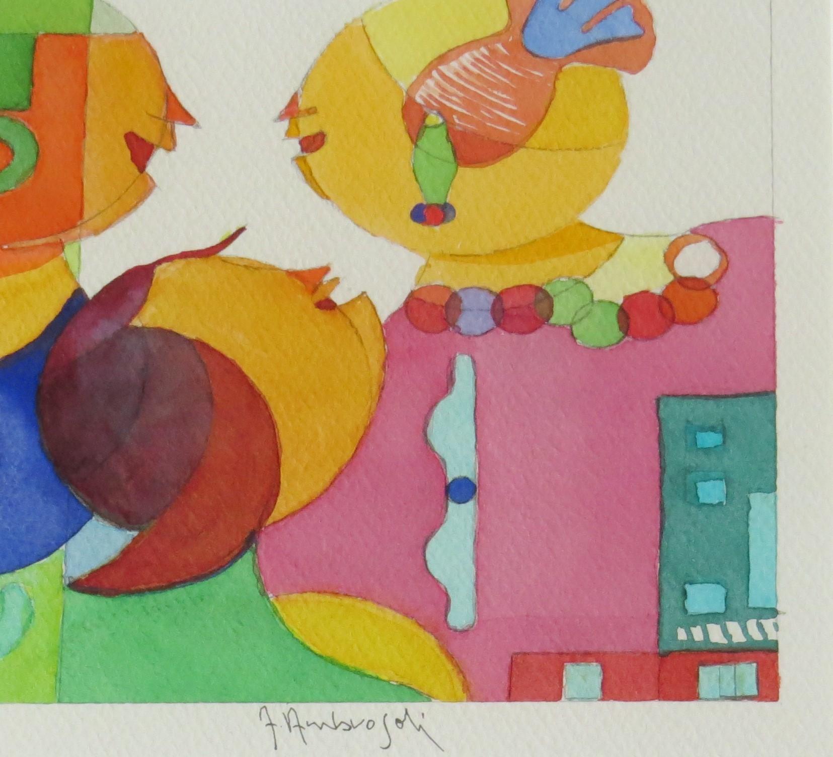 Unforgettable Magic Moments by Annemarie Ambrosoli Watercolor Pop Art For Sale 3