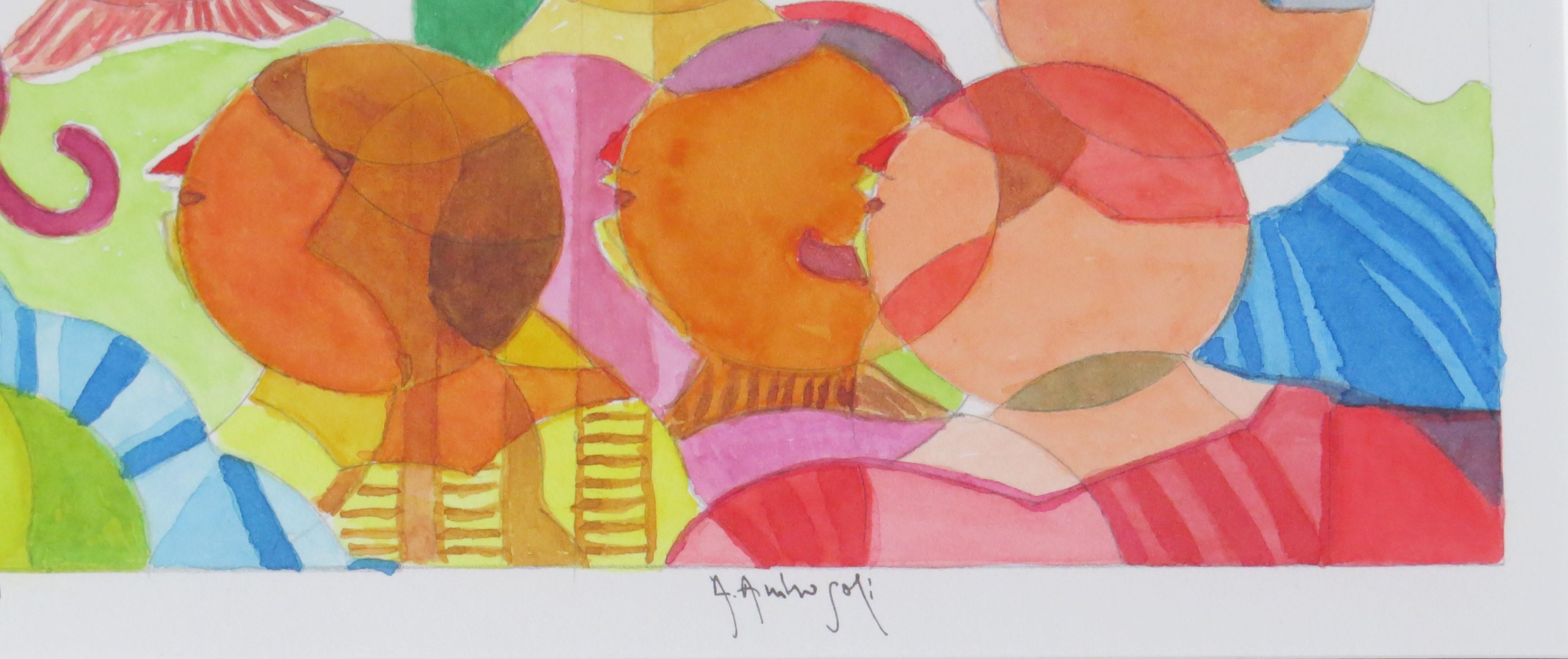 Dreaming in Color by Annemarie Ambrosoli, Watercolor on Paper, abstract For Sale 4