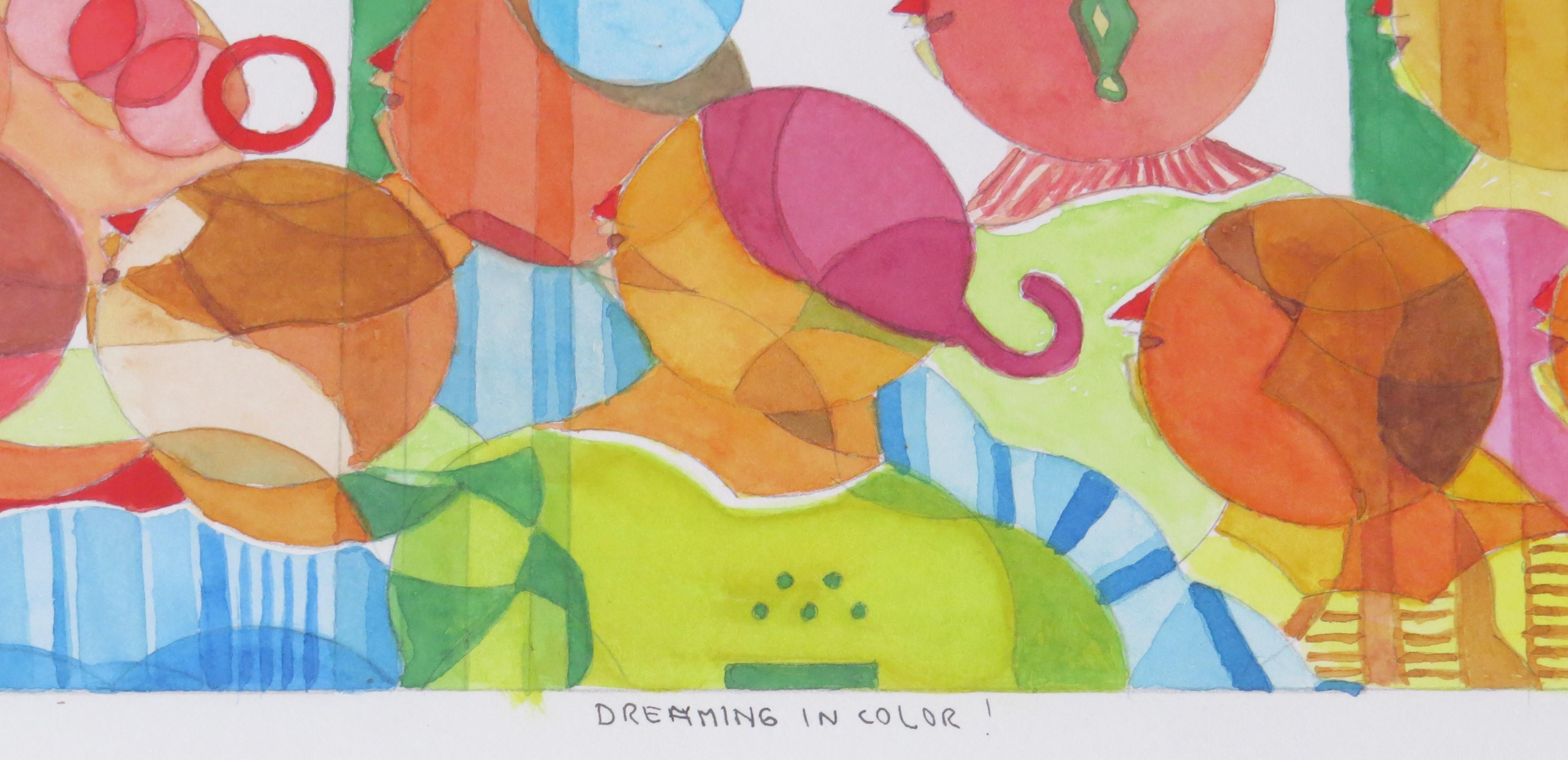 Dreaming in Color by Annemarie Ambrosoli, Watercolor on Paper, abstract For Sale 3