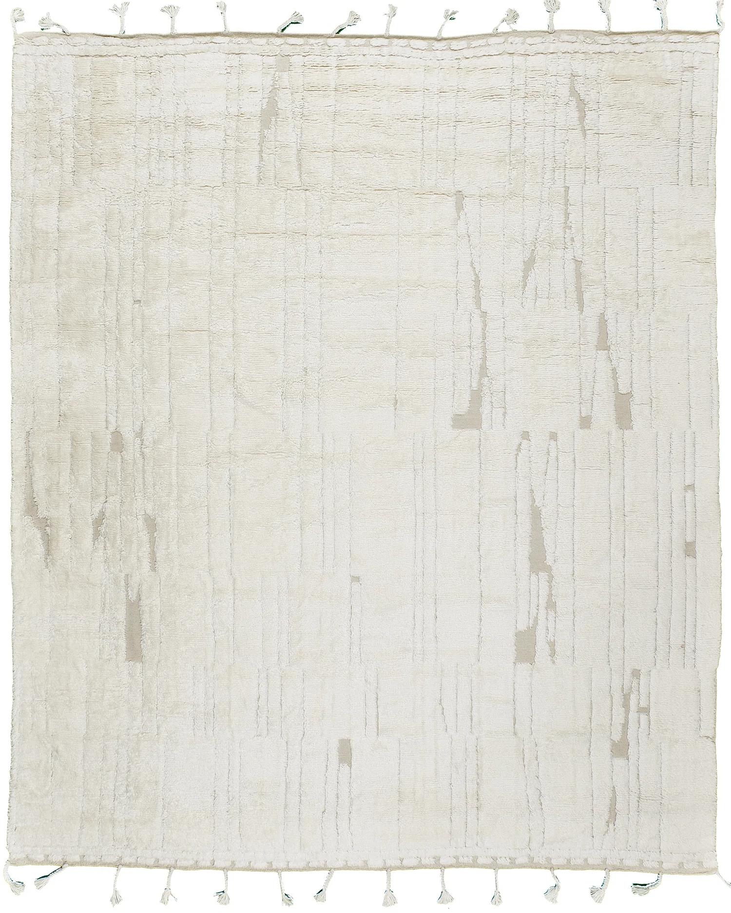 De Mehbaran : Notes' est un élégant tapis shag en laine gaufrée. Elle fait partie de la Collection Design/One qui s'inspire de différents aspects de l'architecture. Ne vous laissez pas tromper par la simplicité de ce tapis crème, il a de la