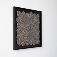 Nature art by Hilde Trip made from guinnea fowl feathers "Dottie" 80 x 80 cm