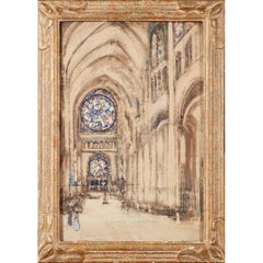 Vintage Cathedral Interior, France