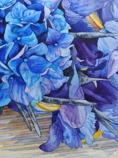 Hydrangea and irises