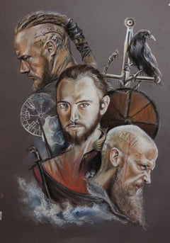 My Pastels: Vikings Series, Portrait Drawing, Pastel on Paper, 2025