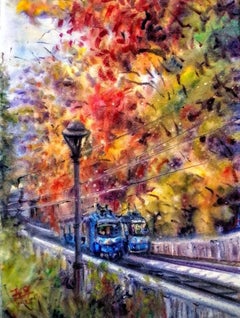Un viaggio in una fiaba d'autunno, Paesaggio, Acquerello su carta