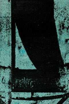 Teal Fan, Interior Drawing, Acrylic on Paper, 2026
