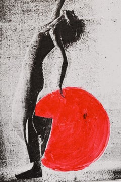 The Girl with the Red Balloon #1, Pop Art Figurative Scene Drawing