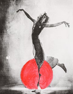 The Girl with the Red Balloon #2, Pop Art Figurative Scene Drawing